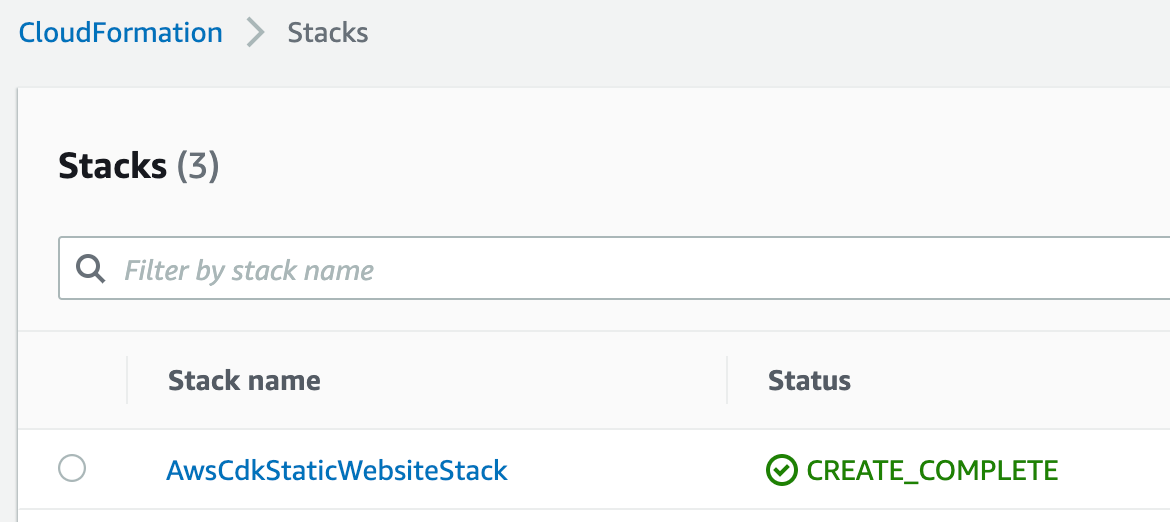 Cloudformation stack created by AWS CDK