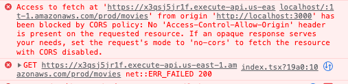 CORS error