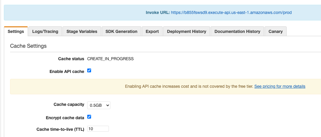 How to Cache in AWS API Gateway